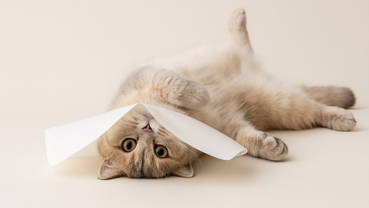 Kat met zachte kattenkraag – onderdeel van de collectie voor stressvrij herstel.