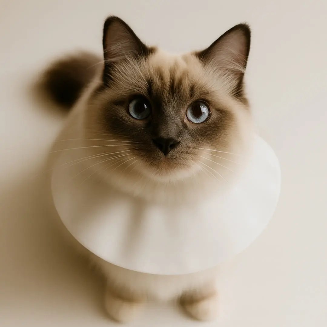 Blije kat met stressvrije kattenkraag