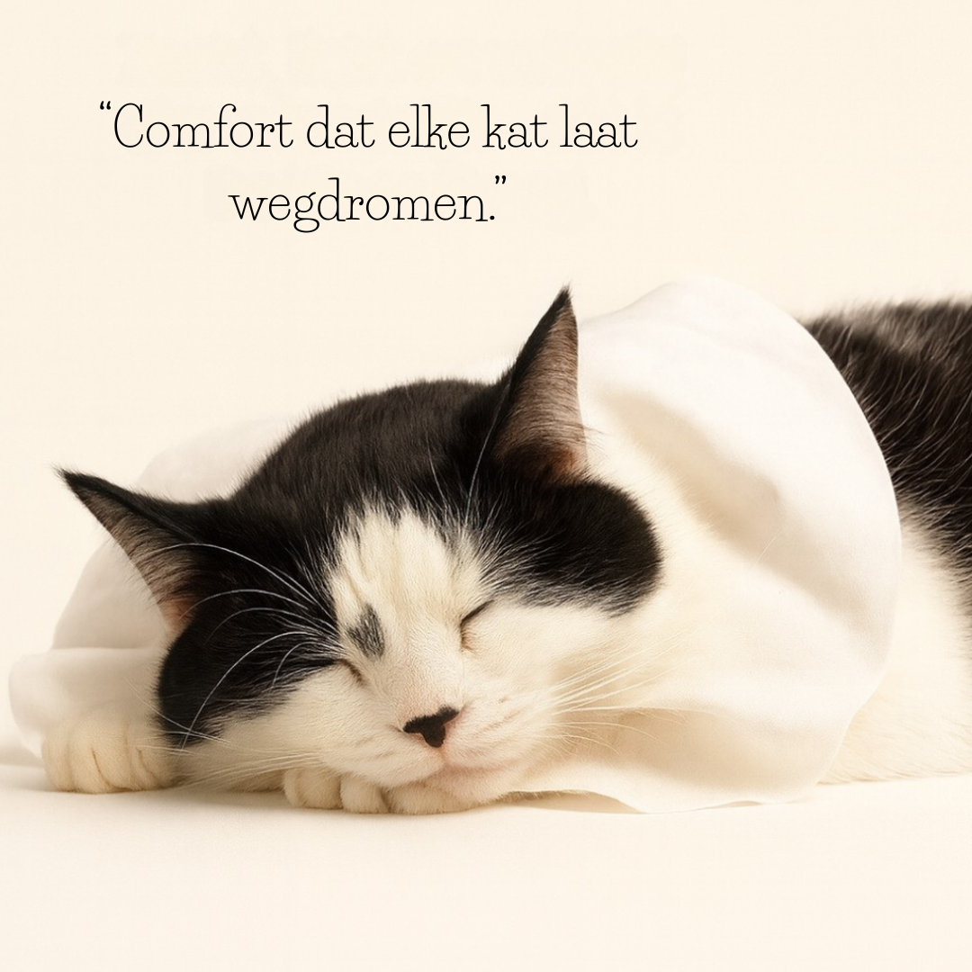 Zachte kattenkraag – De Kloos Kraag gedragen door een slapende kat
